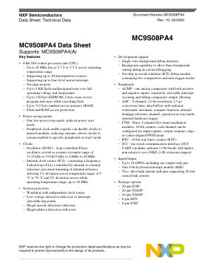 MC9S08PA4 数据手册首页