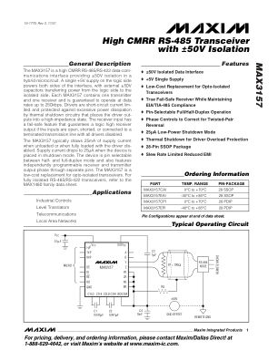 MAX3157 datasheet cover page