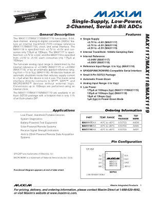 MAX1117-MAX1119 datasheet cover page