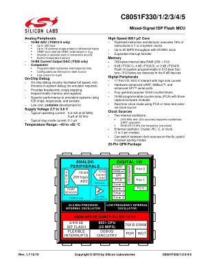 C8051F330-GMR datasheet cover page