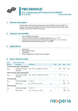 PMCXB900UEZ datasheet cover page