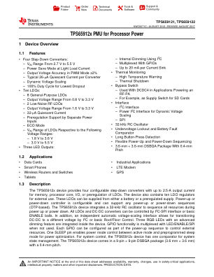 TPS65912 datasheet cover page