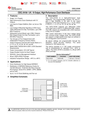 CDCL1810A datasheet cover page