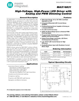 MAX16831 datasheet cover page