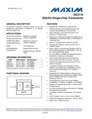 DS3170 datasheet cover page