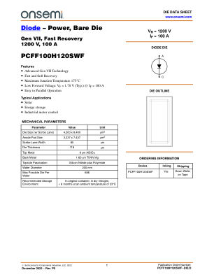 PCFF100H120SWF-DIE datasheet cover page