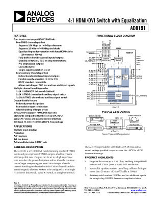 AD8191 数据手册首页