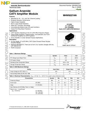 MHW9227AN datasheet cover page