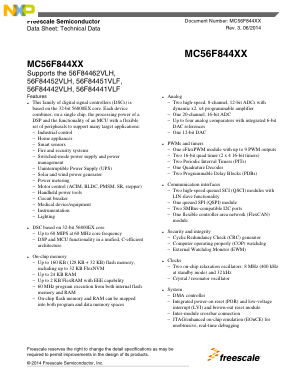 MC56F844XX 数据手册首页