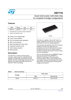 VN771K datasheet cover page