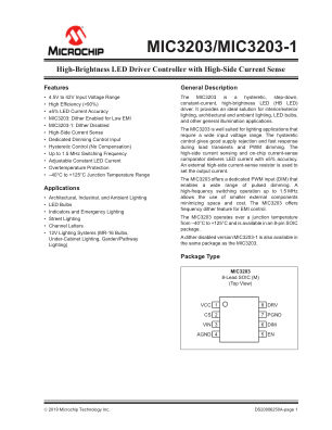 MIC3203YM datasheet cover page