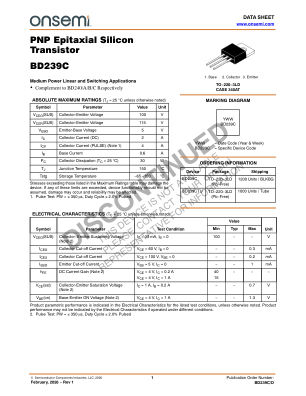 BD239C 数据手册首页