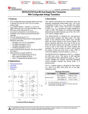 SN74LVC2T45 数据手册首页