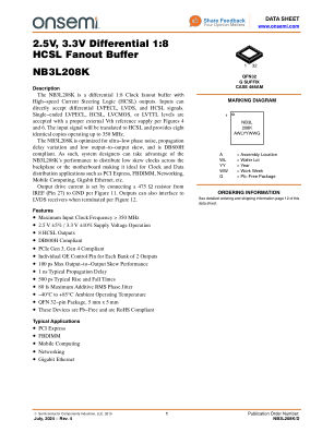 NB3L208K 数据手册首页