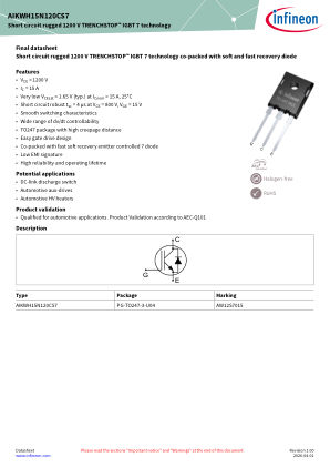 AIKWH15N120CS7 数据手册首页