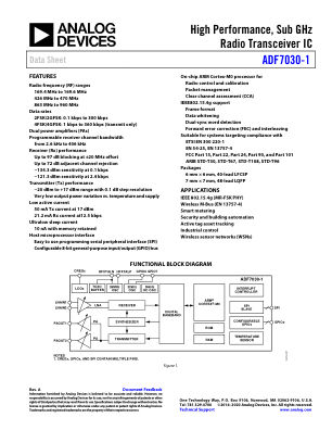 ADF7030-1 数据手册首页