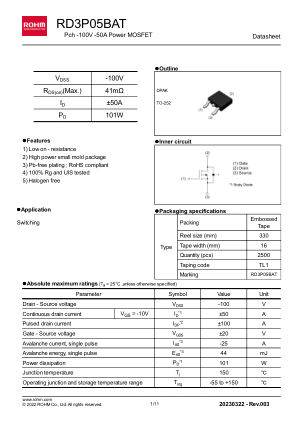 RD3P05BAT 数据手册首页