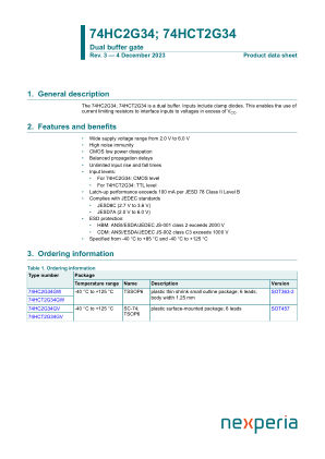 74HCT2G34GV datasheet cover page
