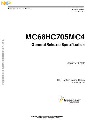 HC705MC4GRS 数据手册首页