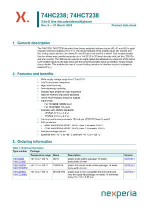 74HC238D datasheet cover page
