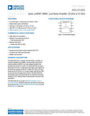 ADL8142S datasheet cover page