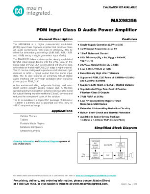 MAX98356 datasheet cover page
