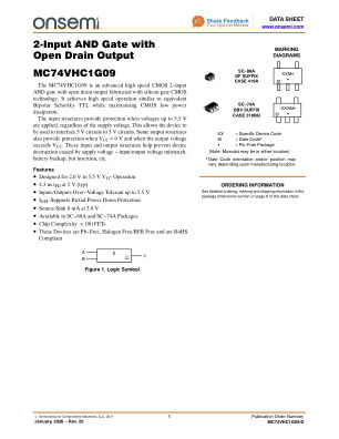 MC74VHC1G09 数据手册首页