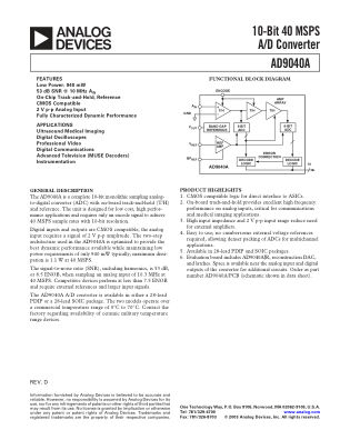 AD9040A 数据手册首页