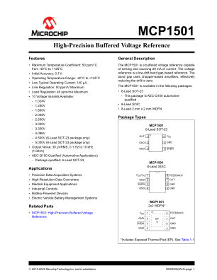 MCP1501-20E 数据手册首页