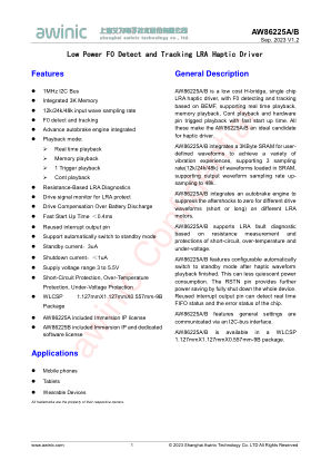 AW86225A datasheet cover page