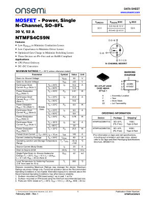 NTMFS4C59N 数据手册首页