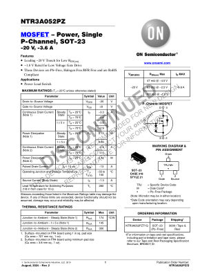 NTR3A052PZ datasheet cover page