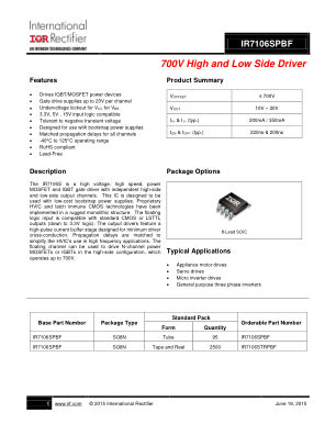 IR7106S datasheet cover page