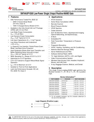 SN74AUP1G00 datasheet cover page