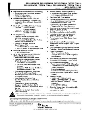 TMS320LF2407A datasheet cover page