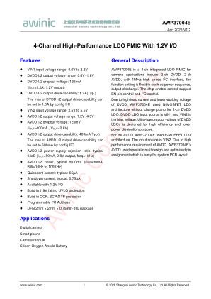 AWP37004E datasheet cover page