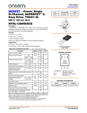 NTHL120N60S5Z 数据手册首页