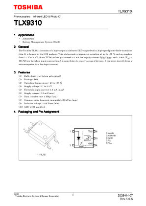 TLX9310 datasheet cover page