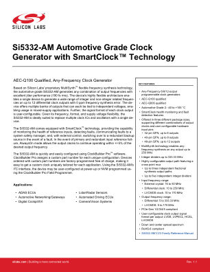 SI5332B-D-AM1 datasheet cover page
