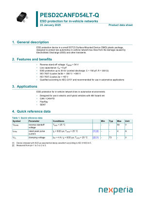 PESD2CANFD54LT-QR datasheet cover page