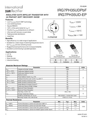 IRG7PH35UD datasheet cover page