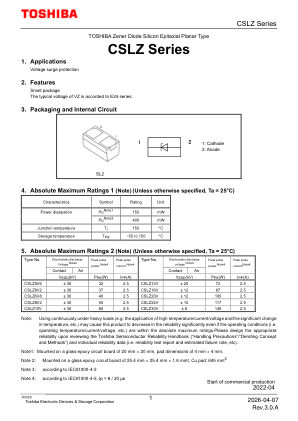 CSLZ6V2 datasheet cover page