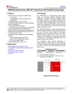 TMAG6184 datasheet cover page