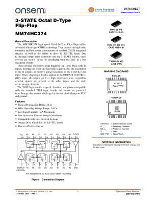 MM74HC374 数据手册首页