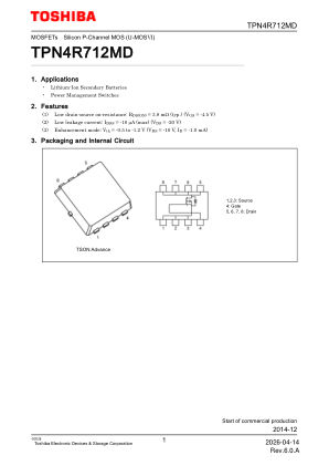 TPN4R712MD datasheet cover page