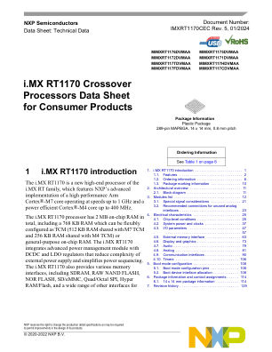 IMXRT1170CEC datasheet cover page