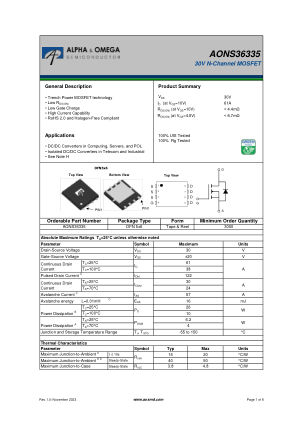 AONS36335 数据手册首页