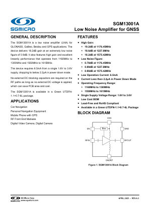 SGM13001A datasheet cover page