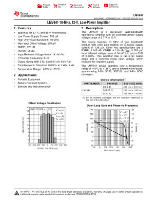 LMV641 datasheet cover page
