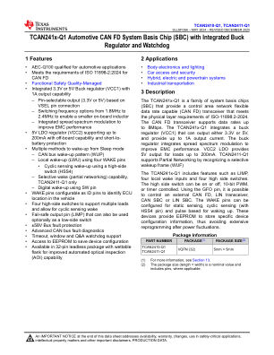 TCAN2411-Q1 datasheet cover page